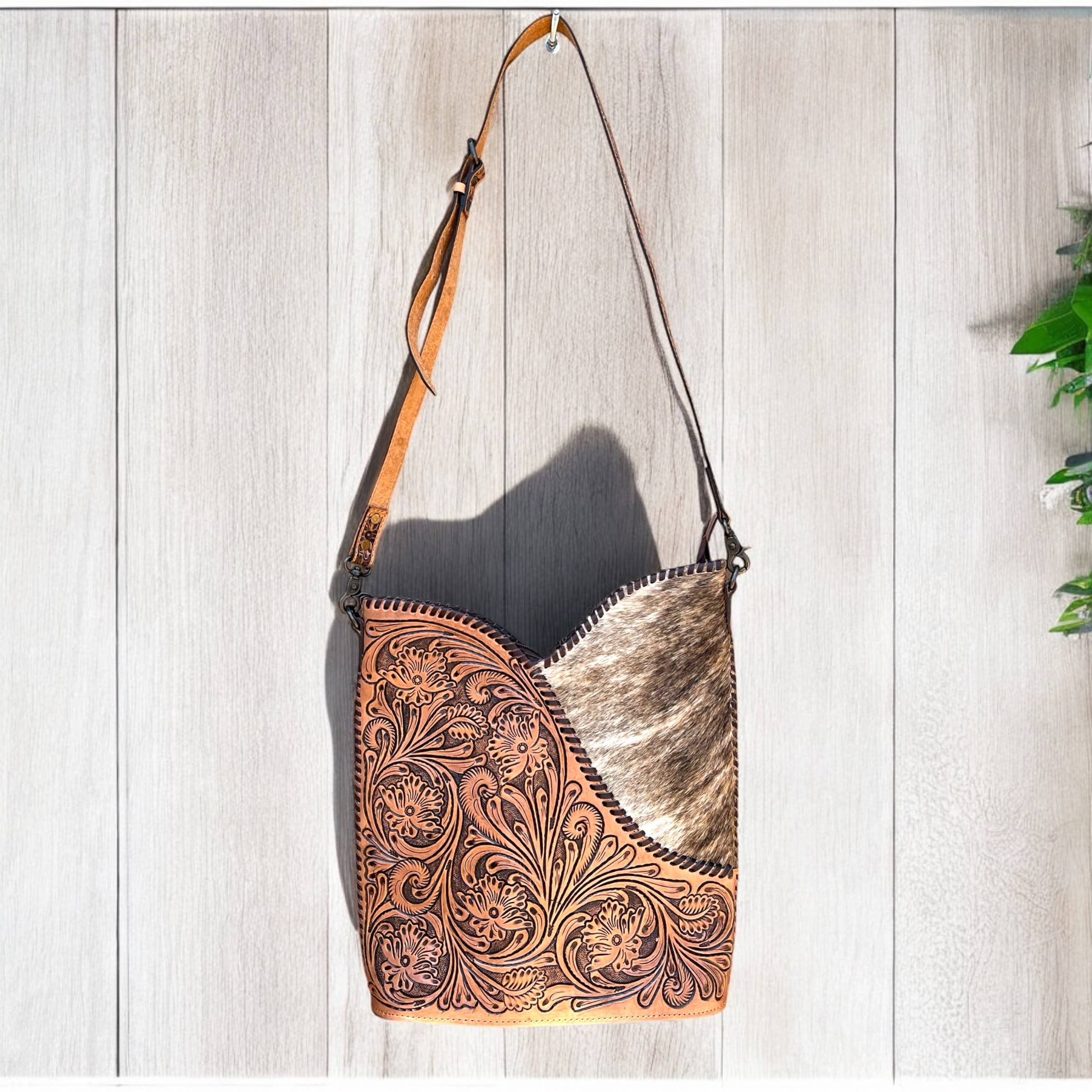 Western Linens - Wholesale Crossbody Bag - Women's - Esther cowhide & tooled leather crossbody bag 0