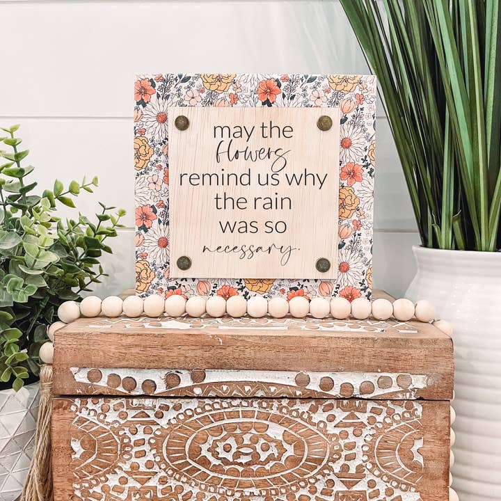 Willie & Dolly Designs - Wholesale Sign - Wildflower Quote Wood Sign, Floral Inspirational Quote Sign