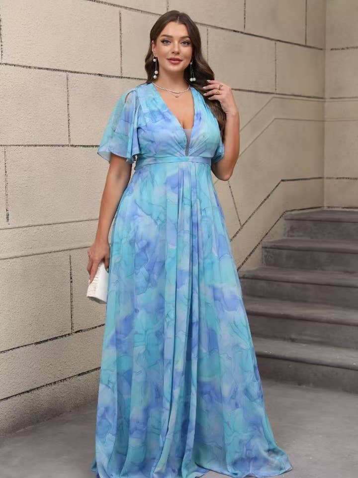 Lucas & Emma - Sarl RJ & co – Engroshandel Aftenkjole - Dame – Elegant og trendy ceremoni plus size kjole 25108