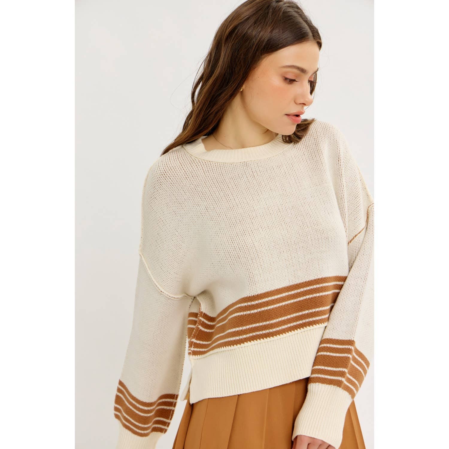 idem ditto - Vente Pull en maille – femme - PULL EN MAILLE RAYÉE BOXY INFINIMENT POLYVALENT18