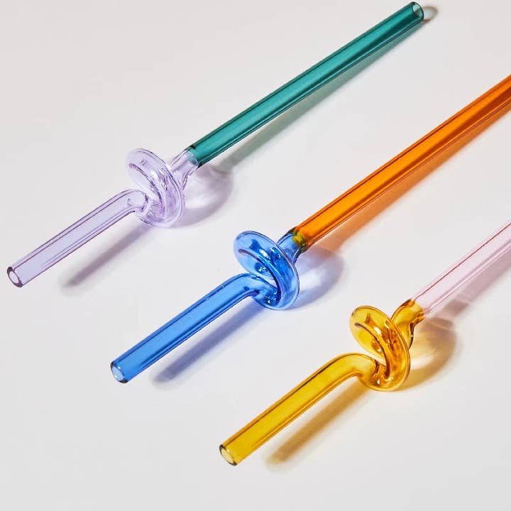 Filtrum Home - Wholesale Drinking Straw - Curvy Glass Straw Set5
