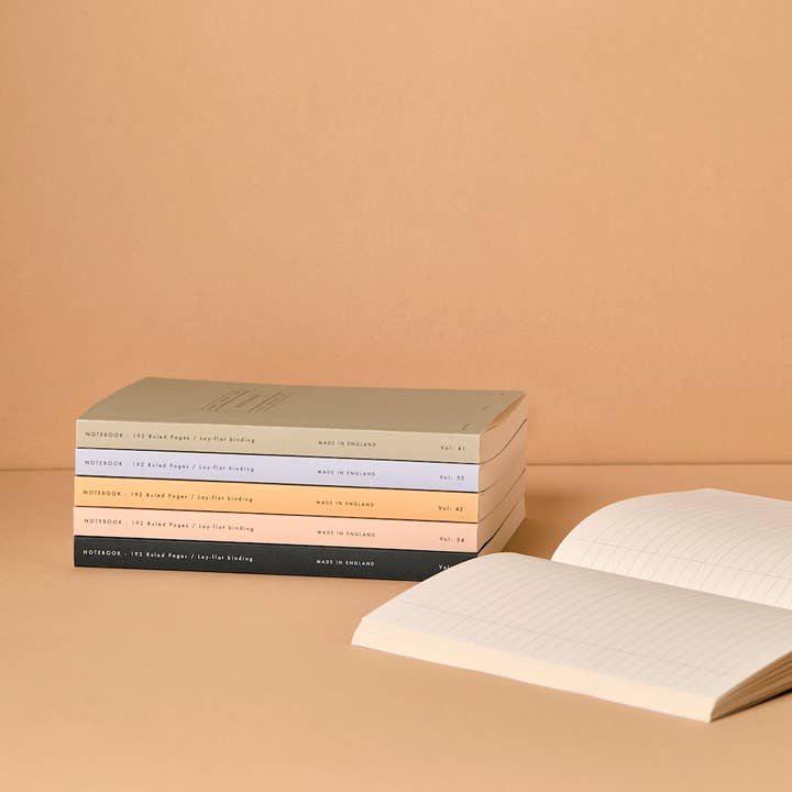 Katie Leamon - Wholesale Notebook - Vol 55: Ruled Red Burgundy Stripe Lay Flat Notebook1