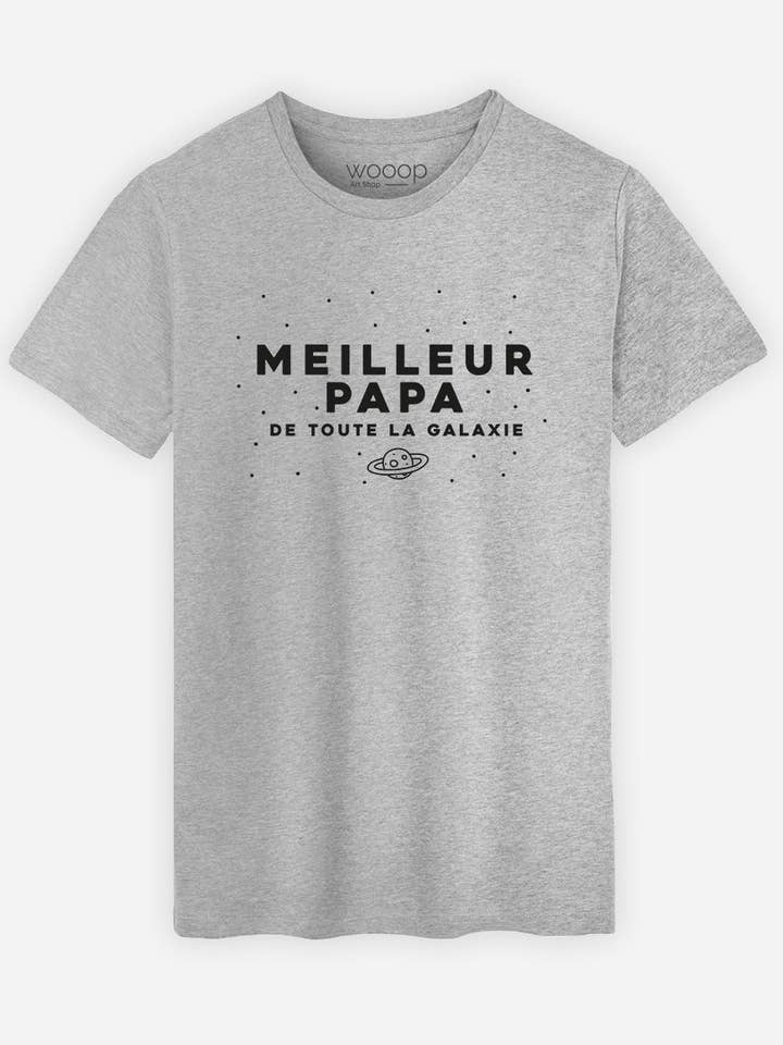 Bästa pappa i galaxen Mäns Heather Grey T-shirt för wholesale av Wooop