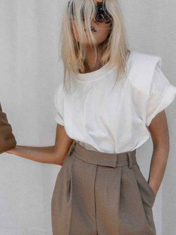 Urban White Short Sleeves T-Shirt Top for wholesale on Faire1