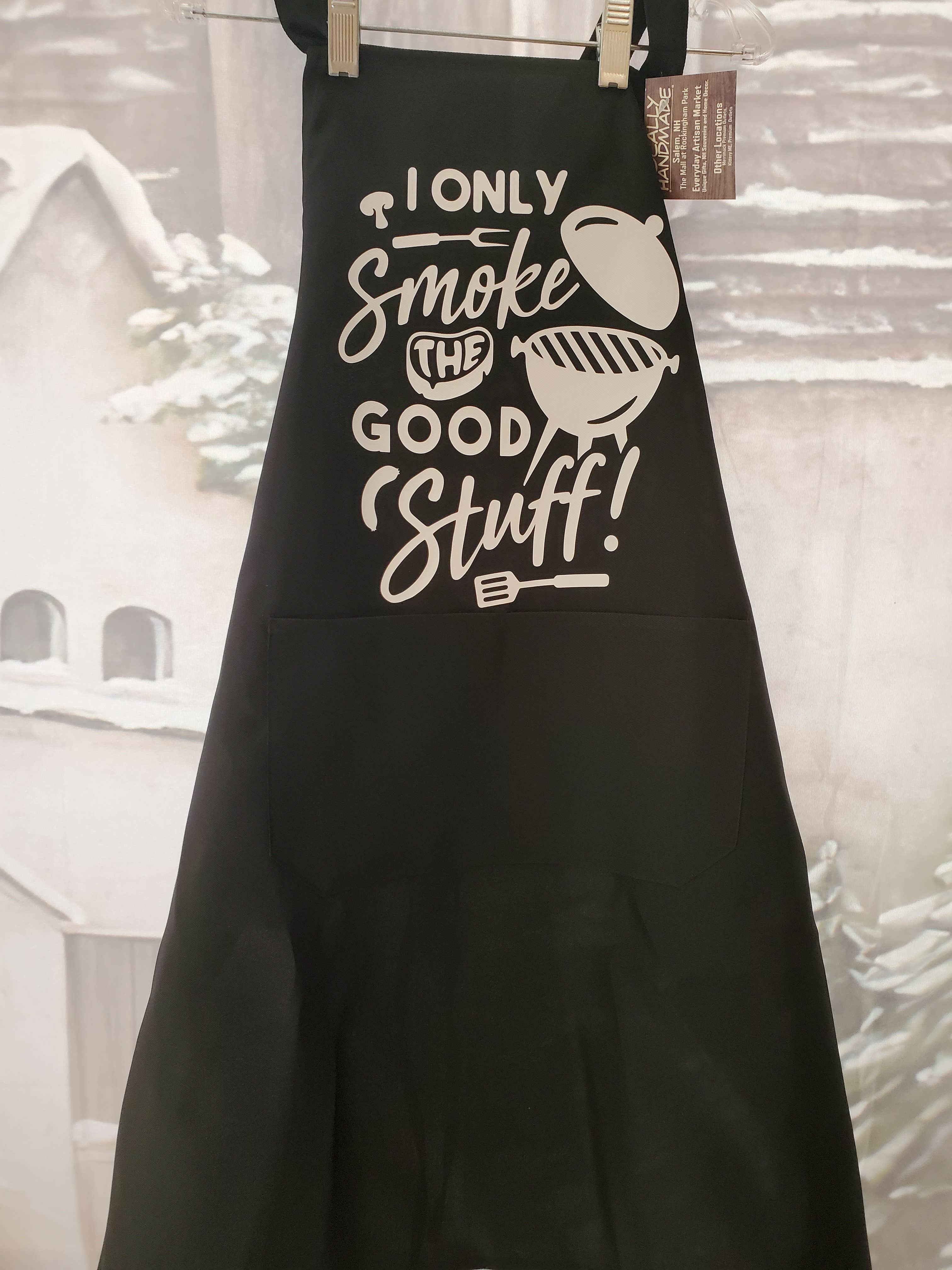 Abnormal Creations - Wholesale Apron - "I only smoke the good stuff.." Funny Black BBQ Apron0