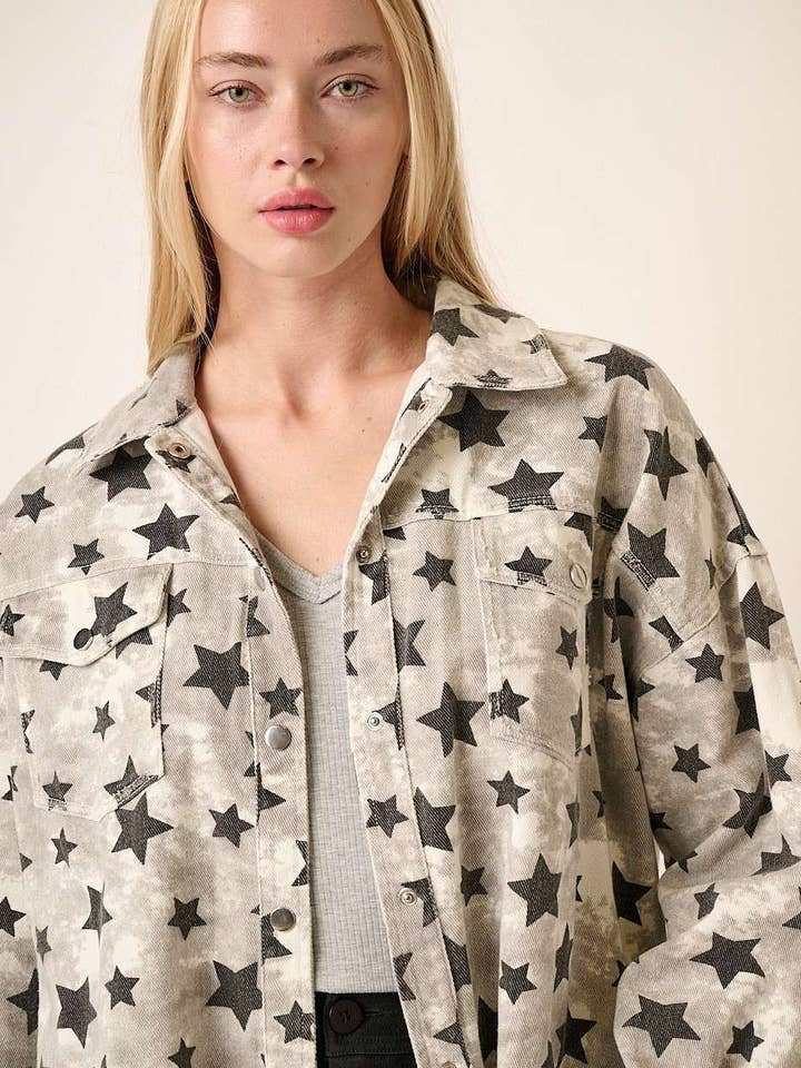 CASACO COM ESTAMPA DE ESTRELA TIE DYE por atacado de mittoshop