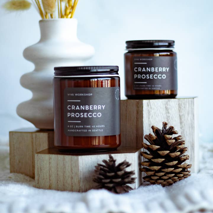 Viva Workshop - Wholesale Jar/Filled Candle - Cranberry Prosecco – Festive Scented Soy Candle8