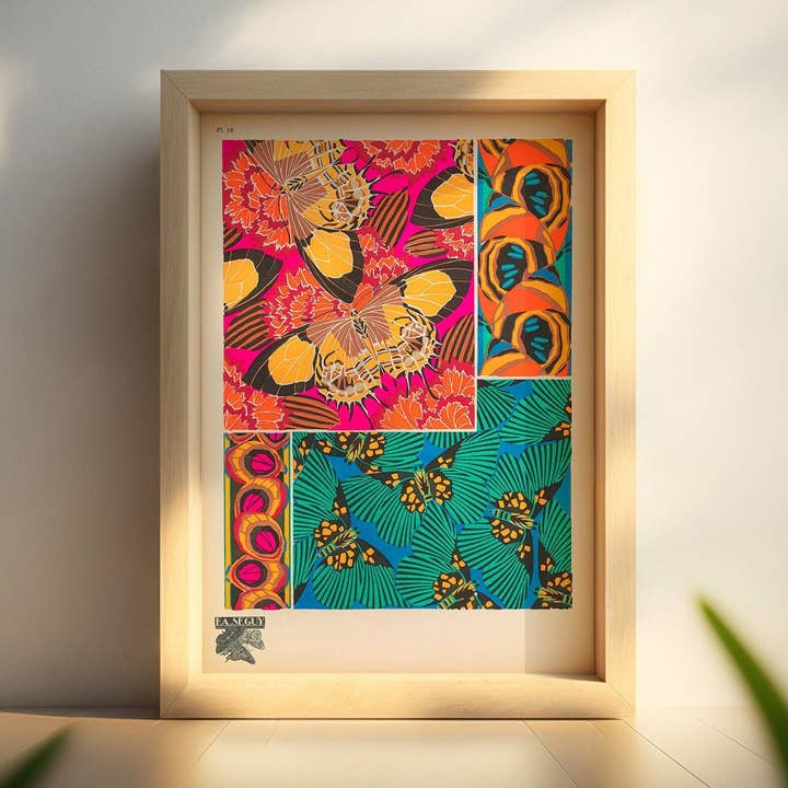 Vintage 1920s Butterfly Botanical Illustration Poster for wholesale by Vintage Wall Graphics