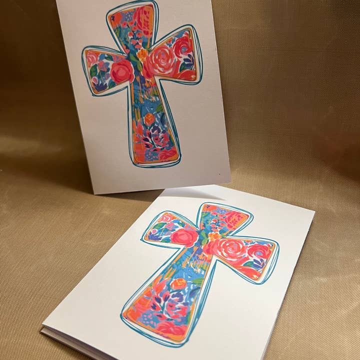 Multi-colord Flower Cross folded note cards (Copy) for wholesale by Every Southern Belle Boutique