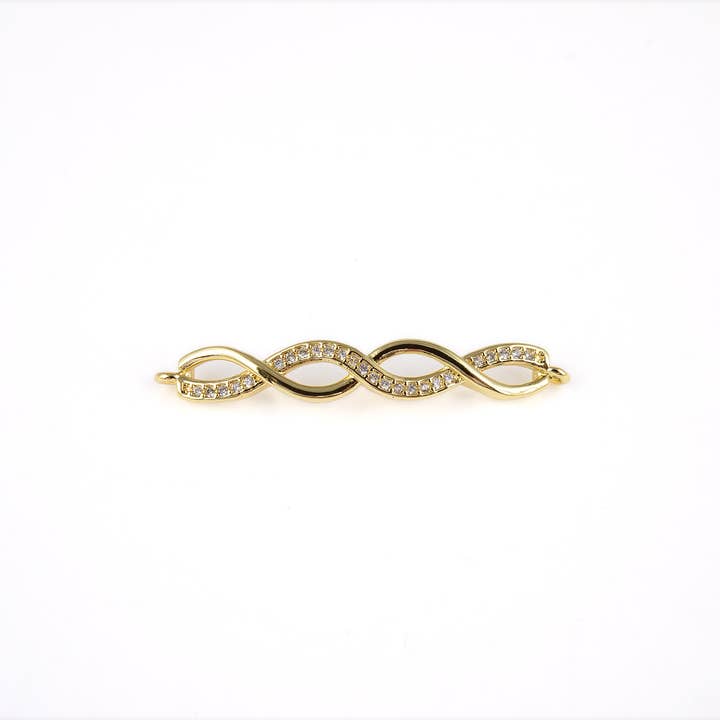 Beads Creation - Vendita all'ingrosso Ciondolo/pendente - Ciondolo a forma di doppia elica a infinito placcato oro