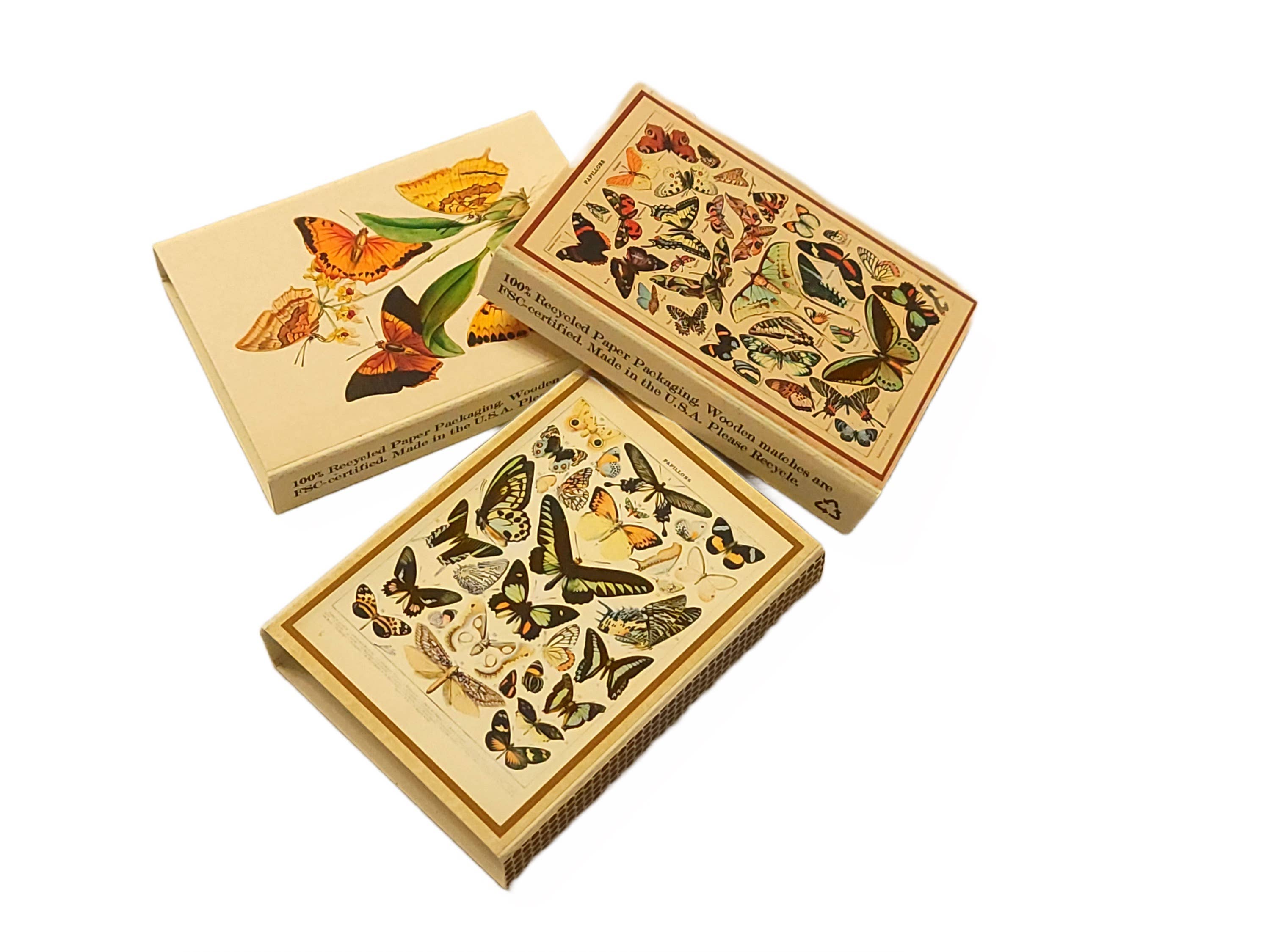 Superior Dry Goods - Wholesale Matches - "Beautiful Butterflies" Handmade Decorator Matchbox Lot7