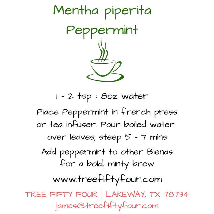 Tree Fifty Four - Wholesale Loose Tea - Peppermint | 2oz - 1 KG | Bulk Herbs