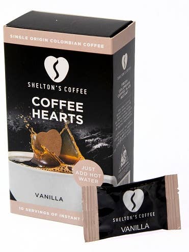 Shelton's Instant Coffee Hearts Vanilla Flavour for wholesale by Shelton's Coffee