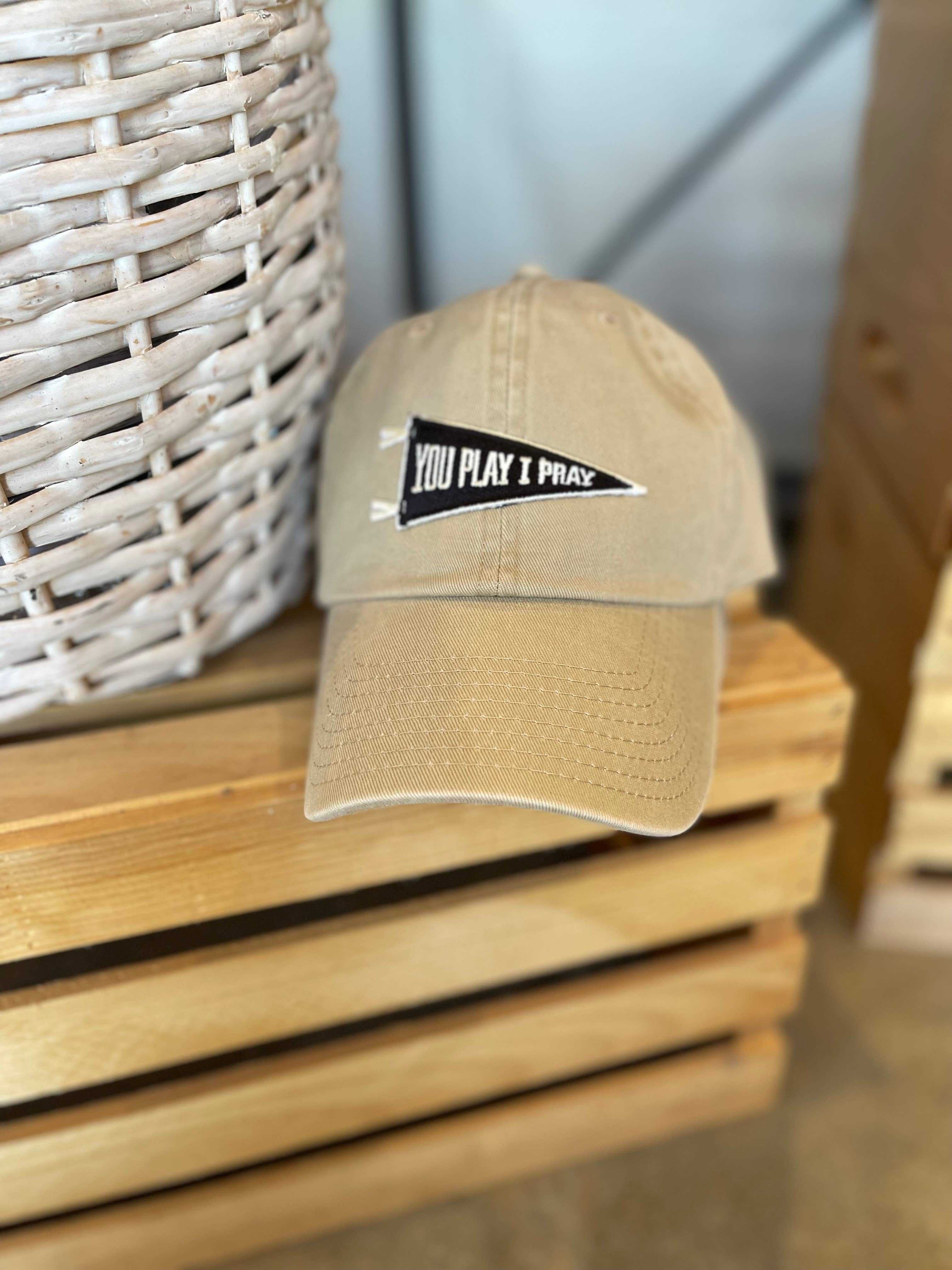 You Play I Pray - Wholesale Baseball Cap - Women's -  Pennant Flag Hat | Sports School Color | GameDay Hat3