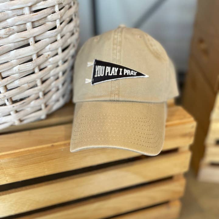 You Play I Pray - Wholesale Baseball Cap - Women's - Pennant Flag Hat | Sports School Color | GameDay Hat3