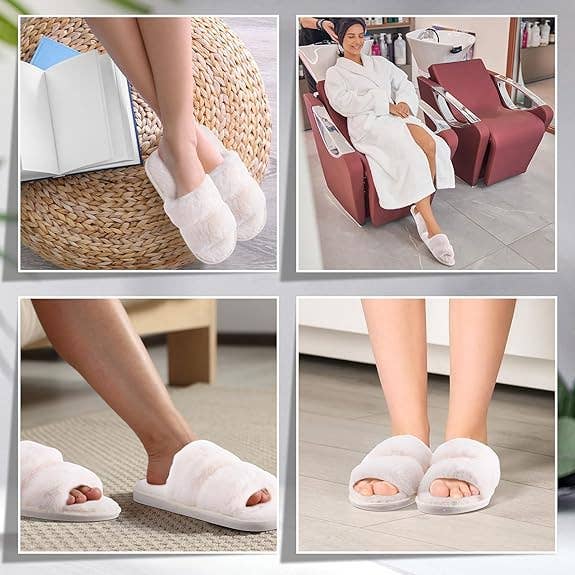 Crover - Wholesale Slippers - Women's - Women's Fluffy Open Toe Slipper4