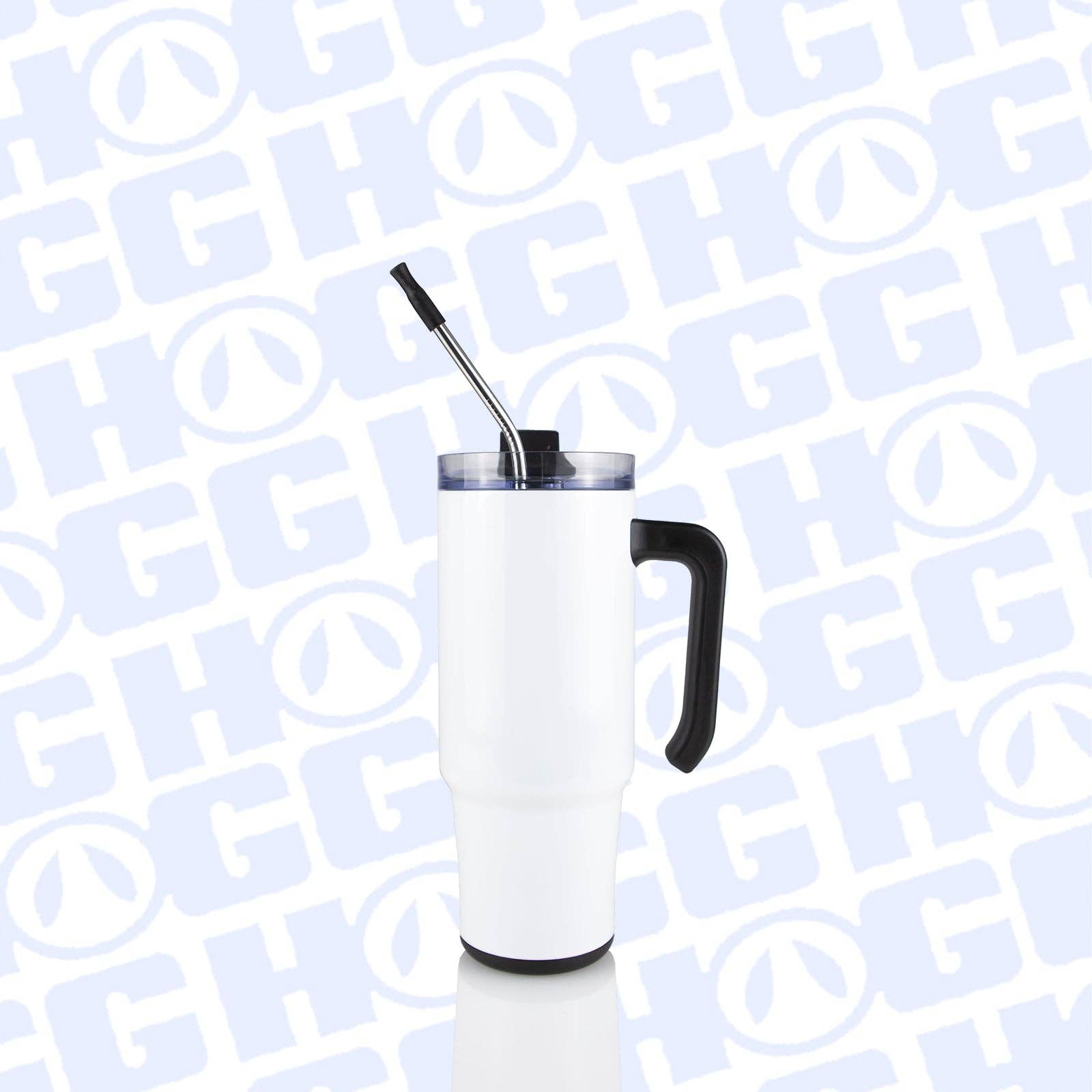 Hogg Outfitters - Wholesale Insulated Mug/Tumbler - 30oz SUBLIMATION SPEAKER TUMBLER - Grippy White5