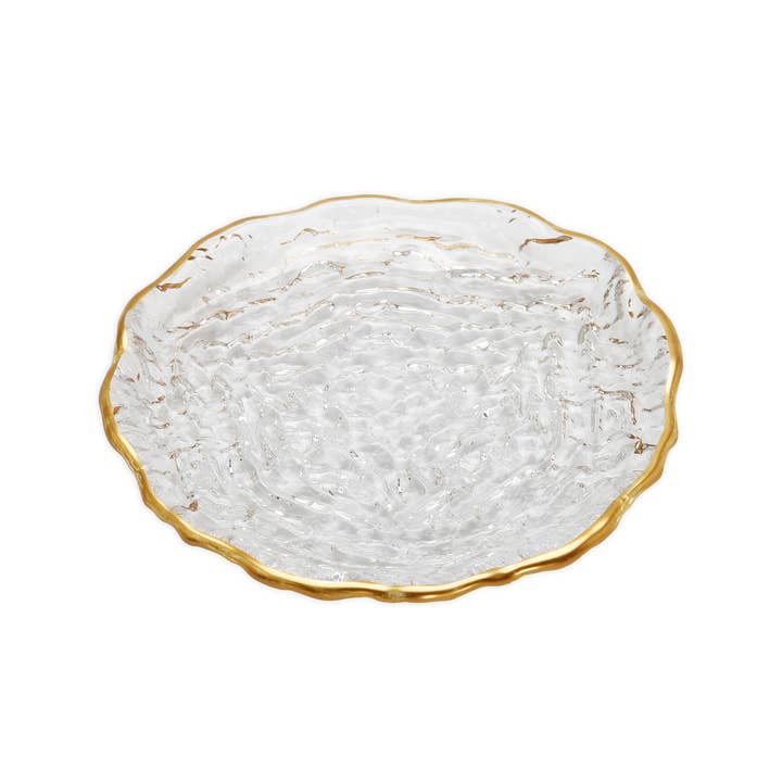 CLASSIC TOUCH DECOR INC. - Wholesale Dinner Plate - Set of 4 Glass 6" Dessert Plates with Gold Trim