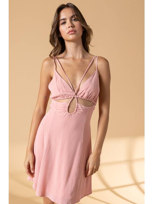 Papermoon - Wholesale Dress - Women's - PD16392 - Violet Cut Out Cross Body Self Tie Mini Dress2