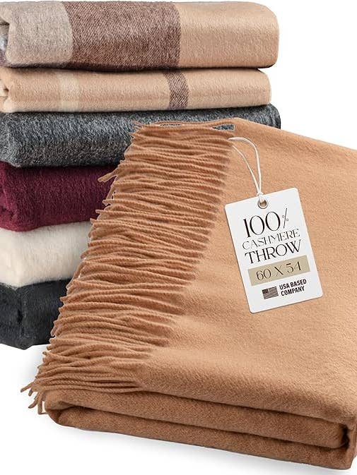 Velanio 100% kashmirplaid kamel 60x54 for engroshandel hos Velanio Cashmere