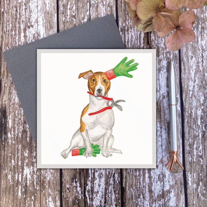 Green Fingers Blank dog card for wholesale by Utterly Conkers