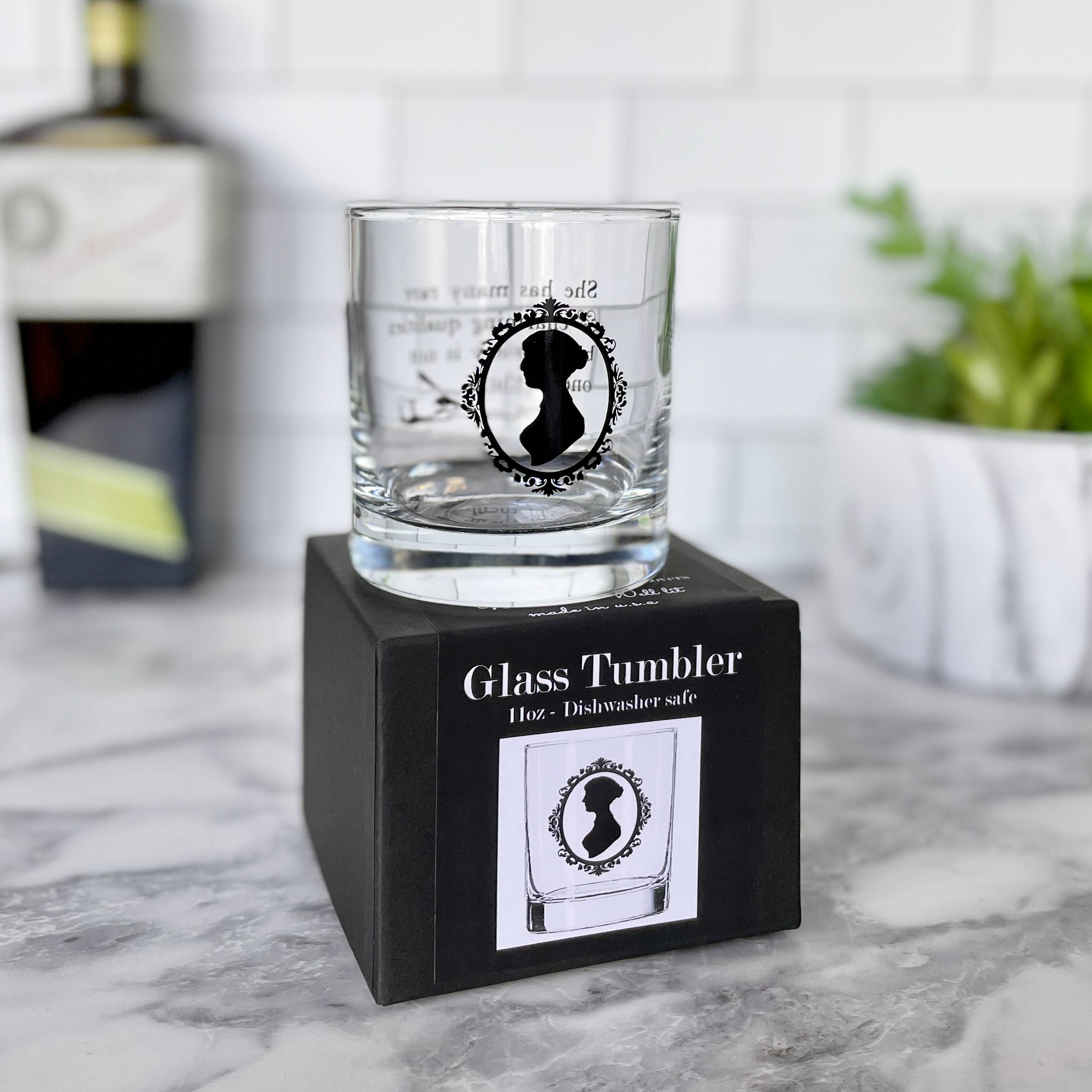 Fly Paper Products - Wholesale Cocktail/Liquor Glass - Jane Austen Sassy Sobriety Quote Glass Tumbler4