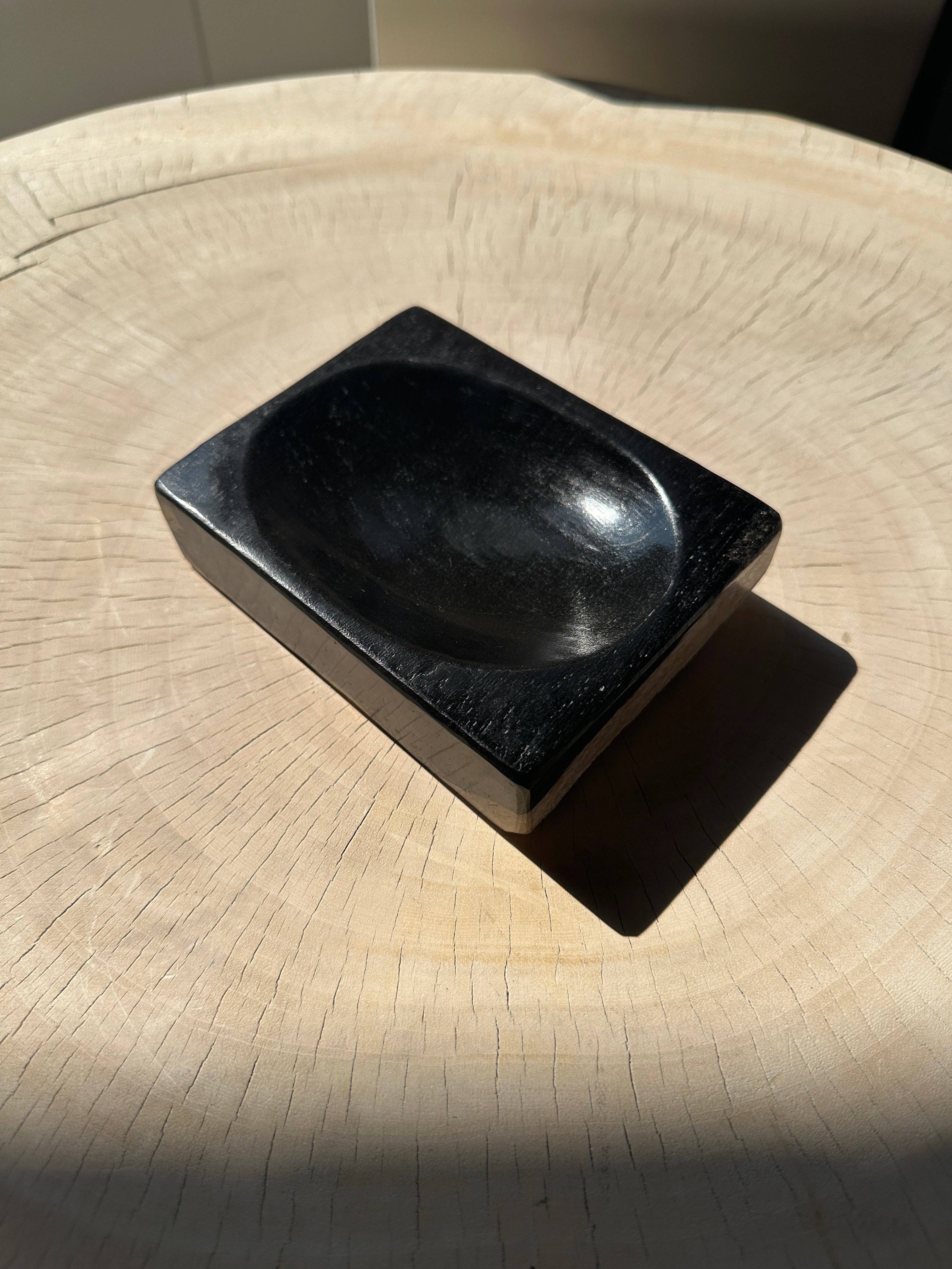 Office Objets - Wholesale Bath Soap Dish - Petrified wood soap dish with white underside35