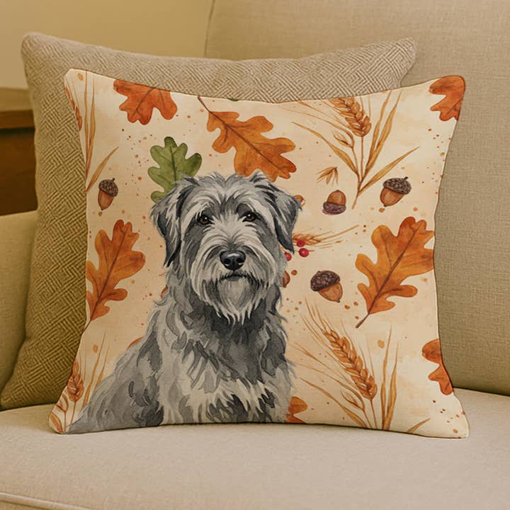 Gray Briard Heirloom Fall Pillow 18x18 WDK7741 for wholesale by Caroline's Treasures