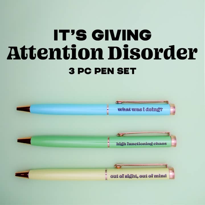 Attention Disorder / ADHD / ADD Pen Set and other Purchase Wholesale attention. Free Returns & Net 60 Terms on Faire trending on Faire.