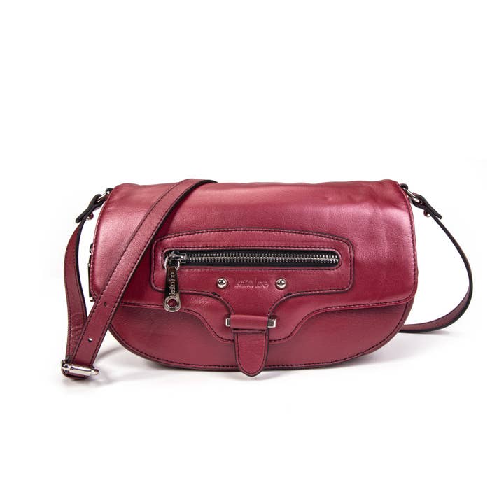 Mala a tiracolo em couro Enara vermelho por atacado de kate lee