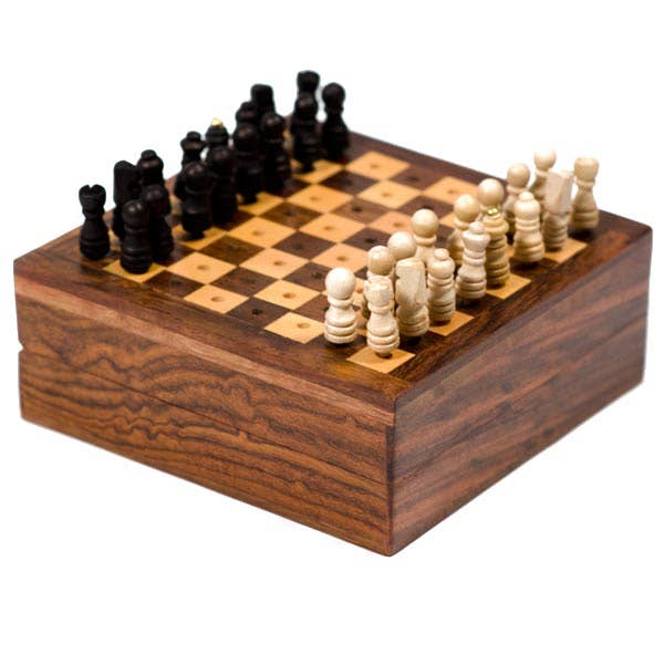 Matr Boomie Fair Trade - Wholesale Board Game - Travel Chess Game - Handcrafted Wood Pegs