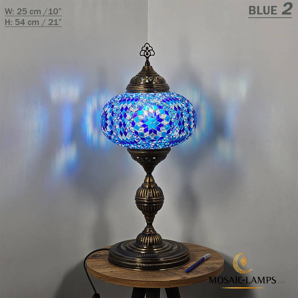 Mosaic Lamps - Wholesale Accent/Desk Lamp - 10+ Colors - Turkish Mosaic X Large Globe Table Lamp, Marrak4