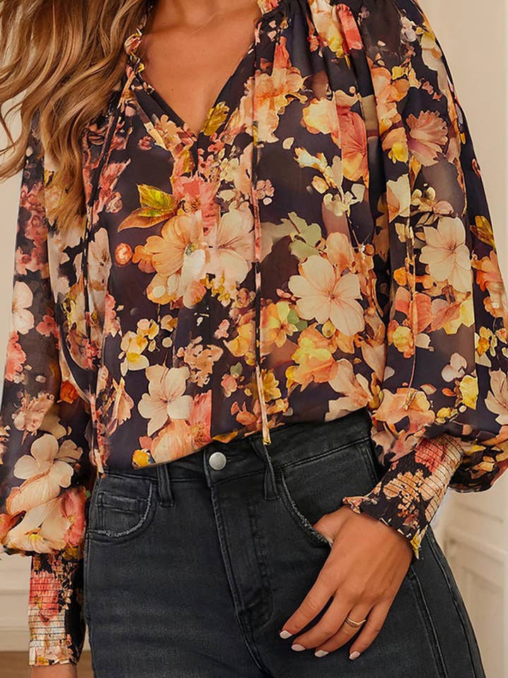 Blouse fleurie à pour la vente par Mccolin