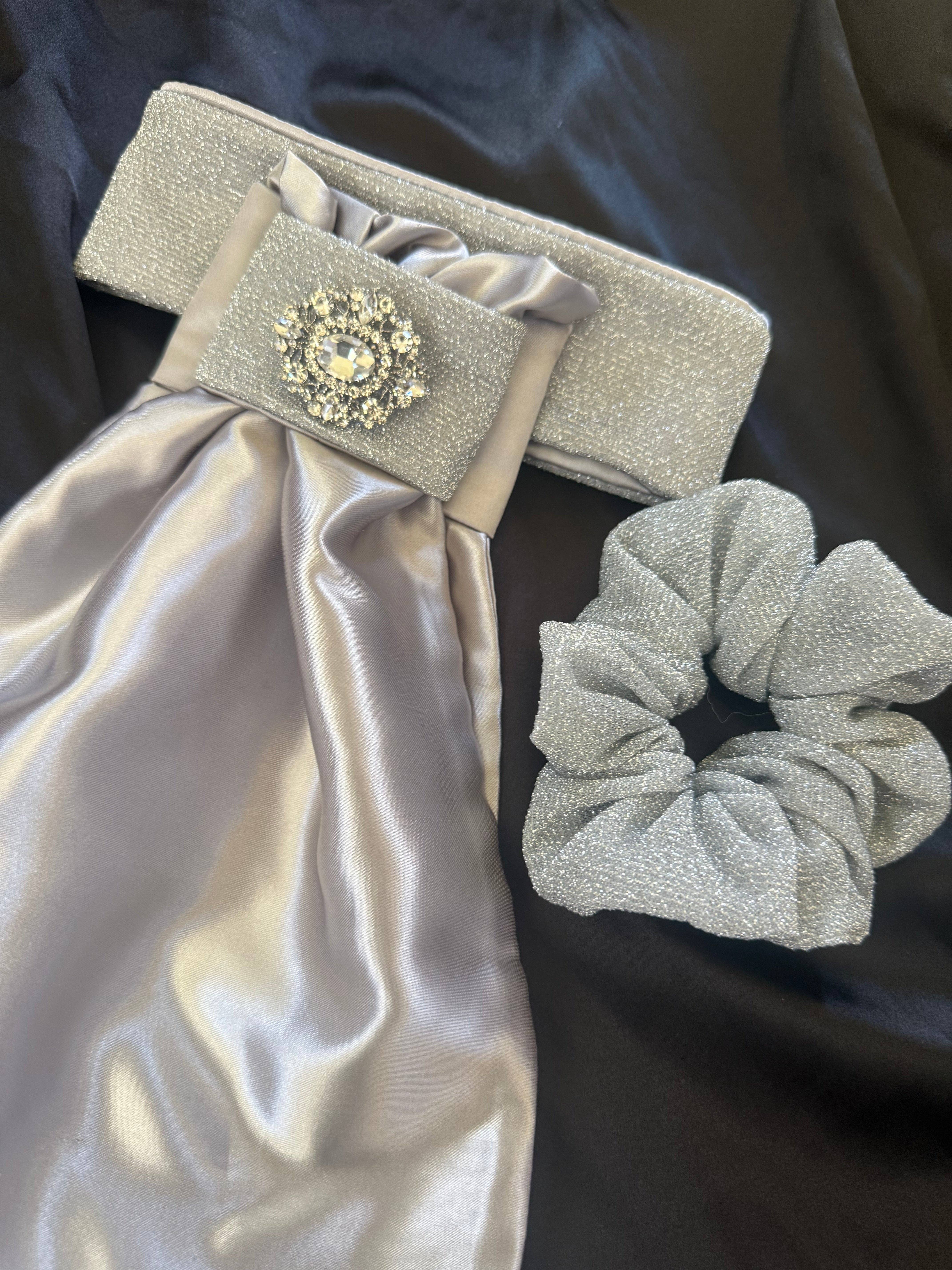 Heavenly Horse Designs – wholesale  – HHD Dressage Euro Stock Tie ‘Queen’ in Silver3