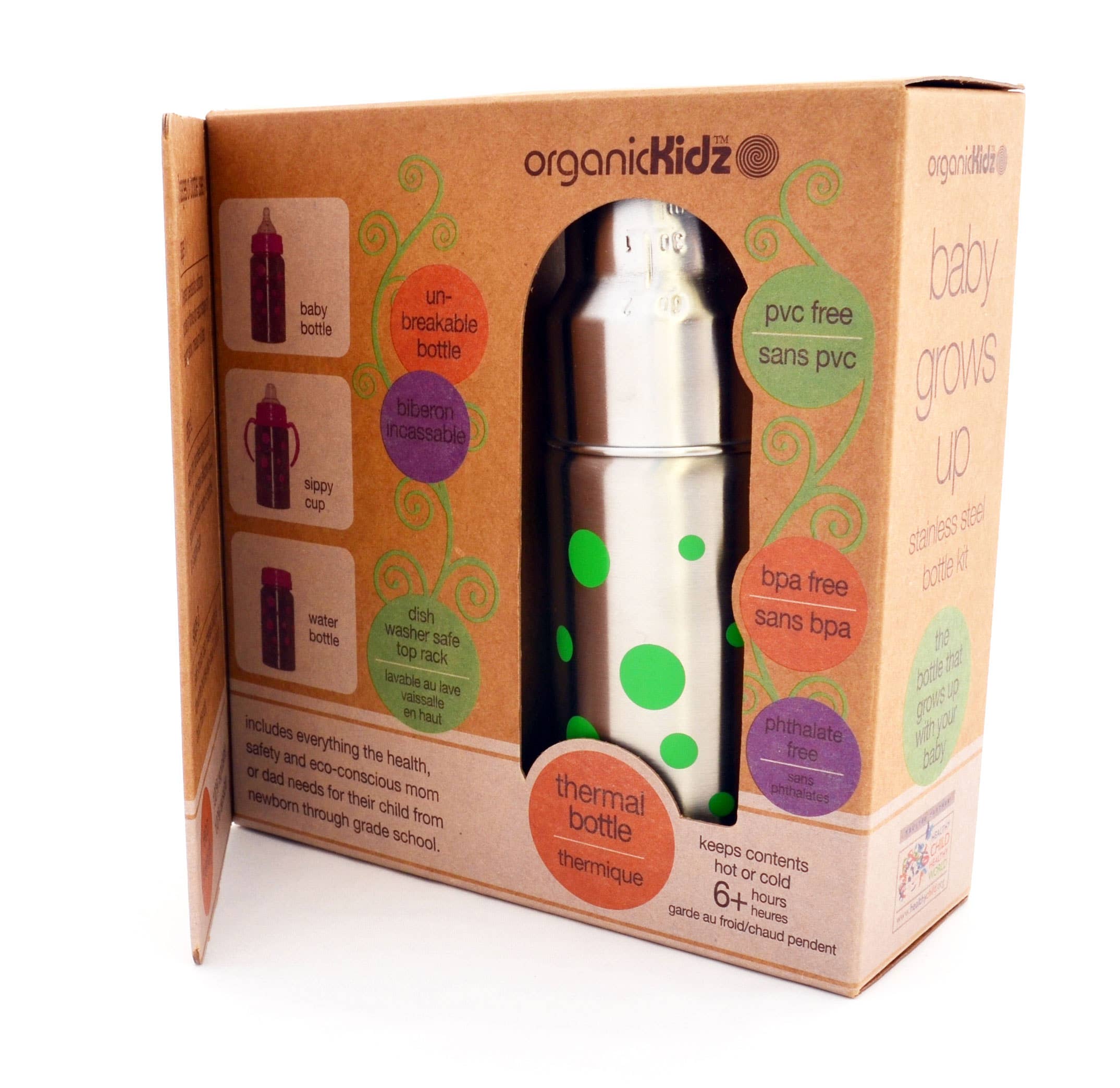 Joli Monde - Wholesale Baby Bottle - GL 220ml Insulated Evolution Kit Rose Organic Kidz3