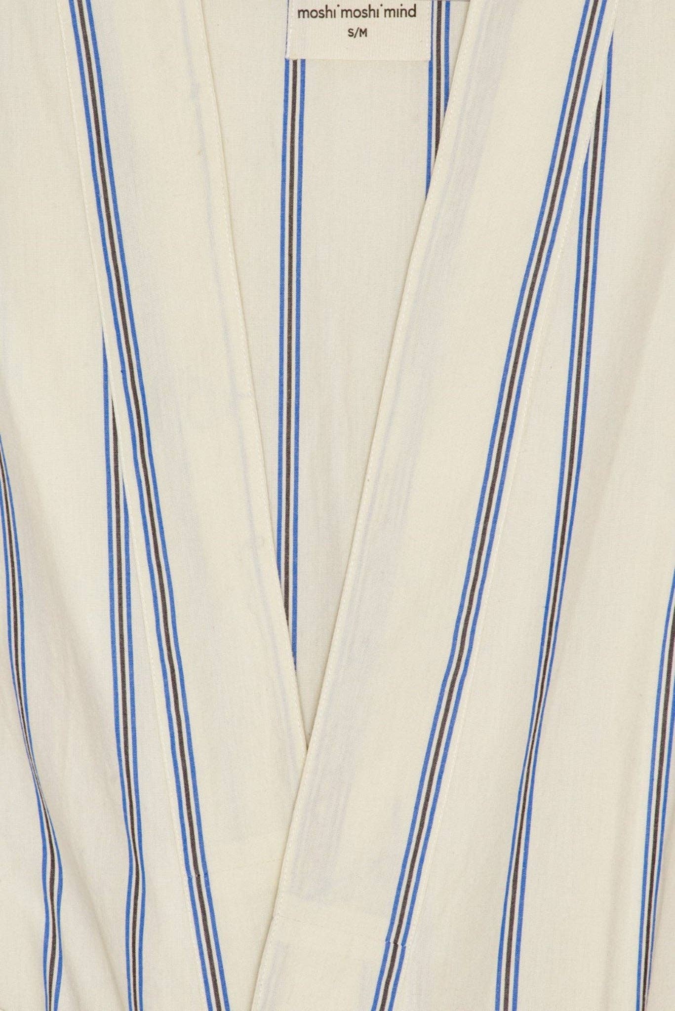 écru/bleu/sans lune Robe en popeline rayée lune en vente sur Faire5