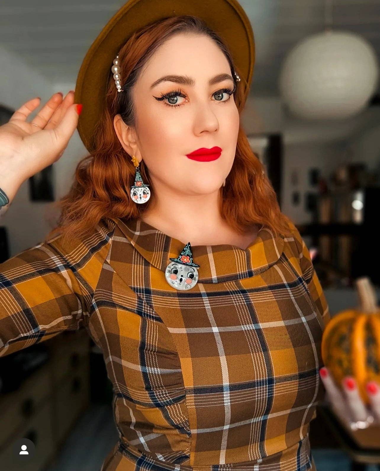 Lipstick & Chrome - Wholesale Dangle Earrings - Bloomin' Luna Witch Earrings by Johanna Parker6