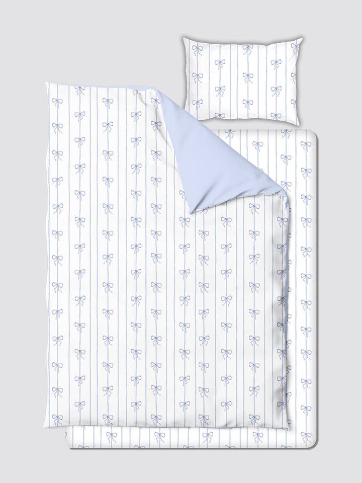 Ensemble de literie pour bébé - Ruban / Bleu pour la vente par Atelier Babbi