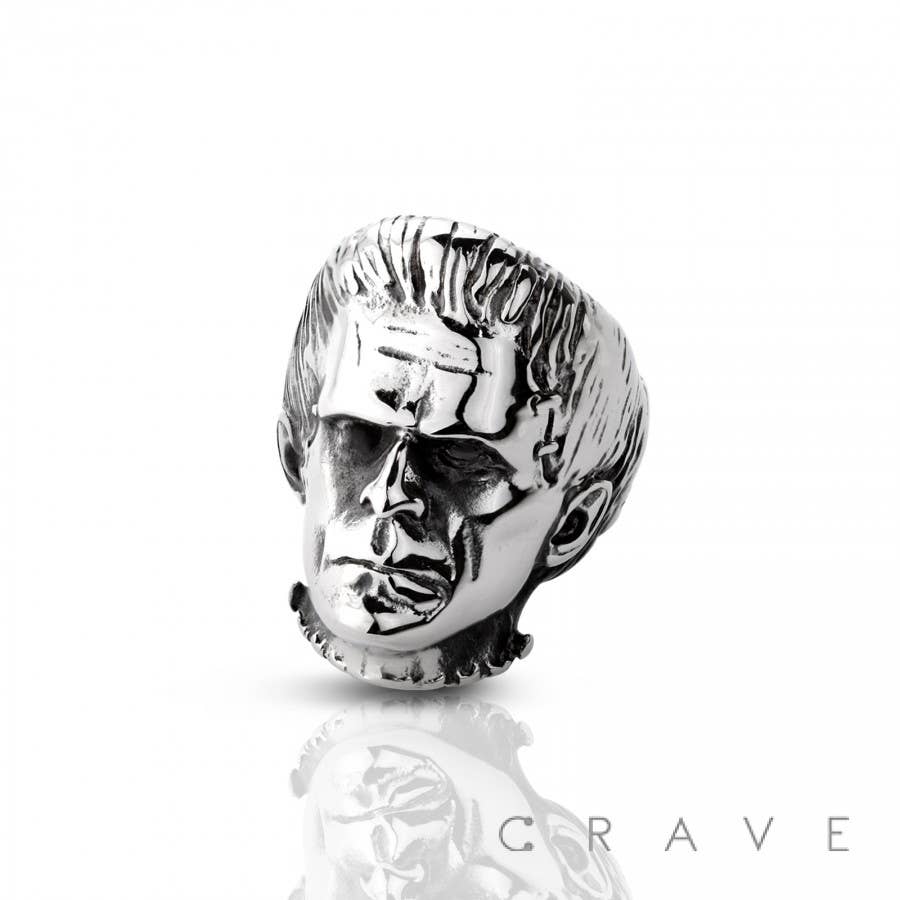 CRAVE - Wholesale Cocktail/Statement Ring - SS FRAKEN DEAD MAN SKULL RING0