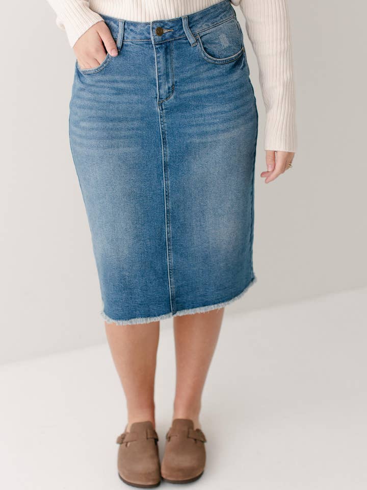 The Main Street Exchange - Wholesale Skirt - Women's - 'Nala' Distressed Denim Skirt11