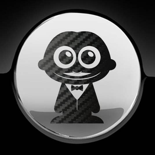 Adorable Waiter Fuel Cap Car Sticker for wholesale by WinsterCreations™