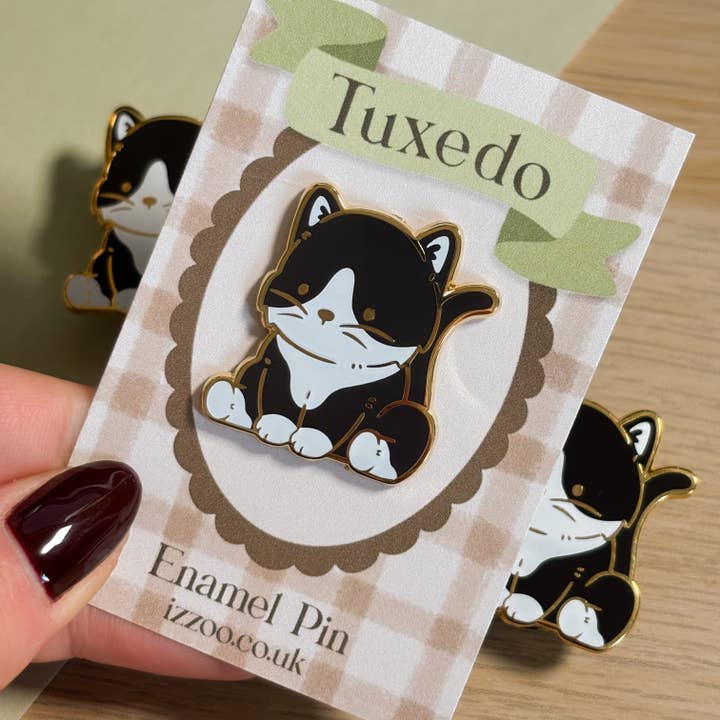 izzoo – wholesale Lapel pin/button – Tuxedo Cat Enamel Pin7