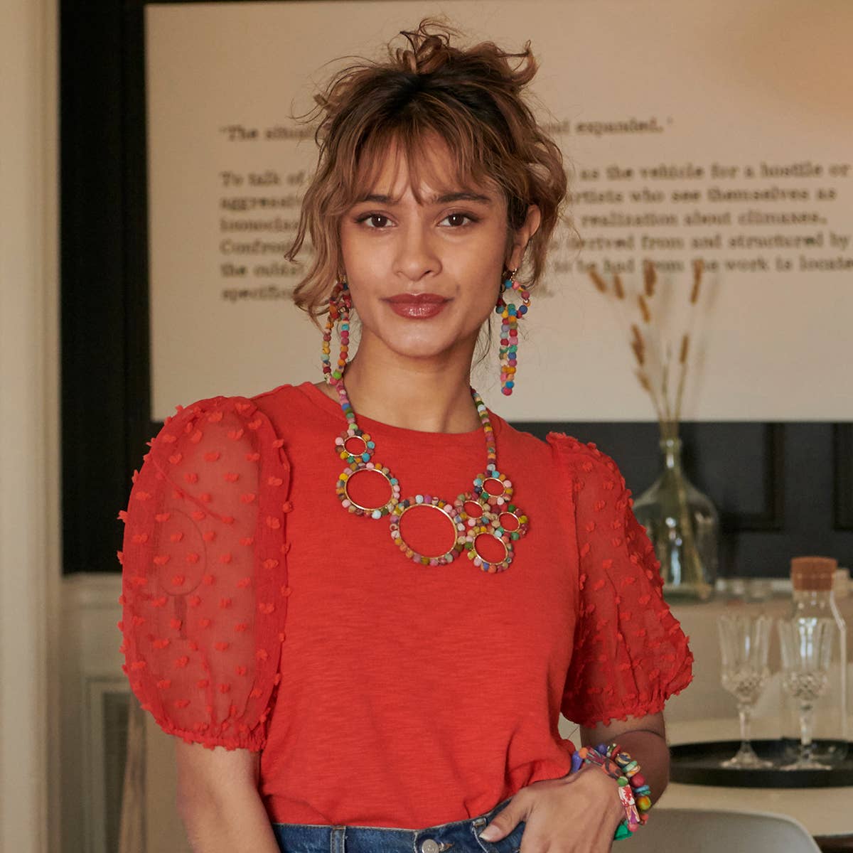 WorldFinds – wholesale Bib necklace – Kantha Spherical Necklace1