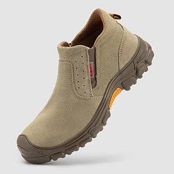 Kaki Chaussures de travail de sécurité à enfiler à bout en acier résistant aux perforations FitVille pour hommes en vente sur Faire2