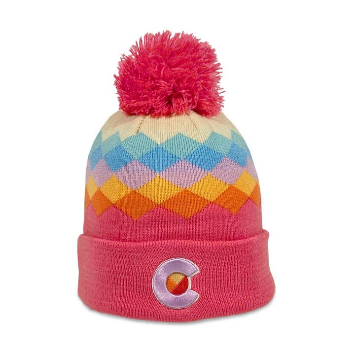 Beanie - Kids' Berry Argyle for wholesale by YoColorado