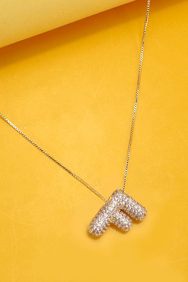 JOSSLYN by wall to wall - Vente Colliers à pendentif - Collier Initiale Bulle en Strass Pave | 80N7516