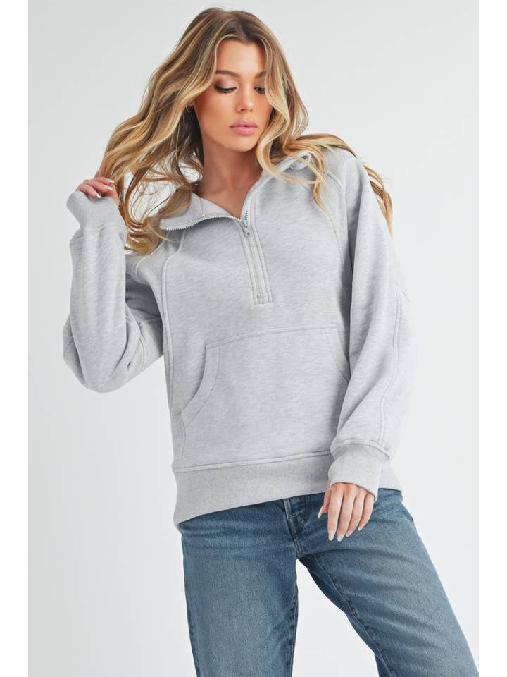 AEMI + CO - Venta al por mayor Sudadera con capucha - Mujer - Sudadera con media cremallera larga 990DK Drea50