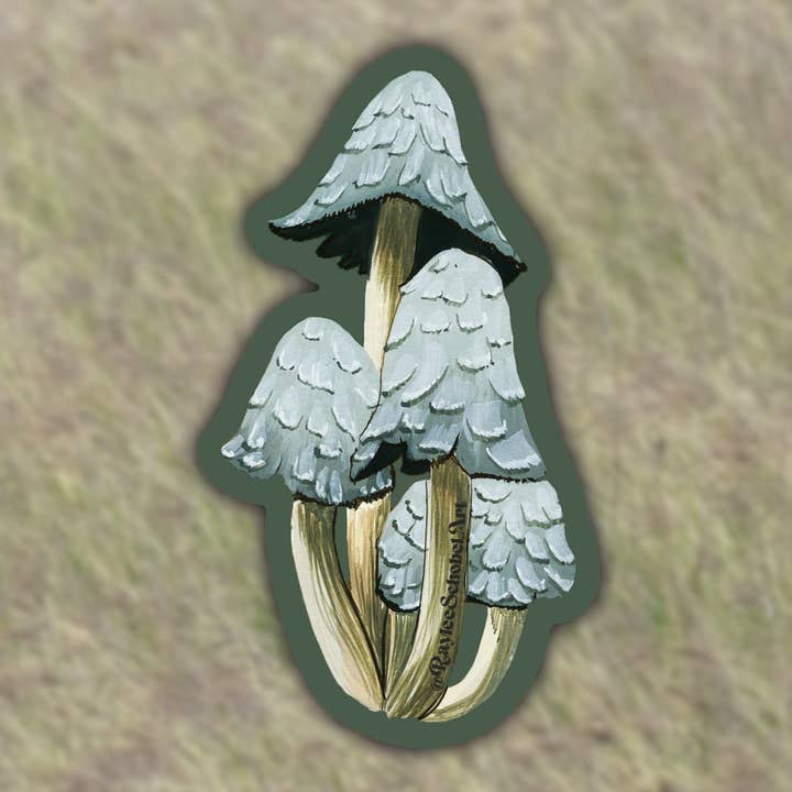 Inky Cap Vinyl Sticker for wholesale by Raylee Schobel