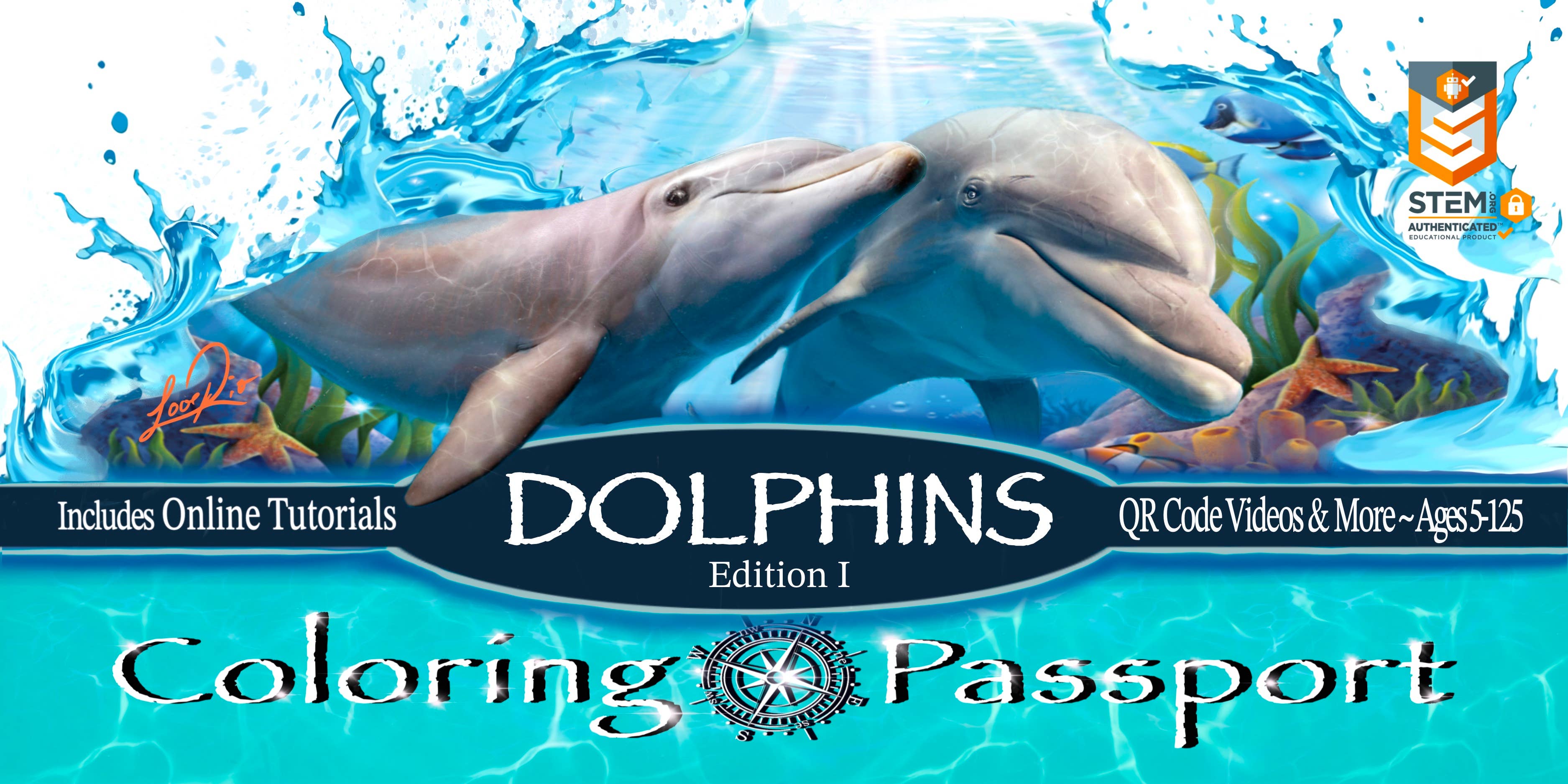 Love Kathleen Productions – Engroshandel Malebog - Børn og baby – Coloring Passport Dolphin Edition 1 Alder 5-1252