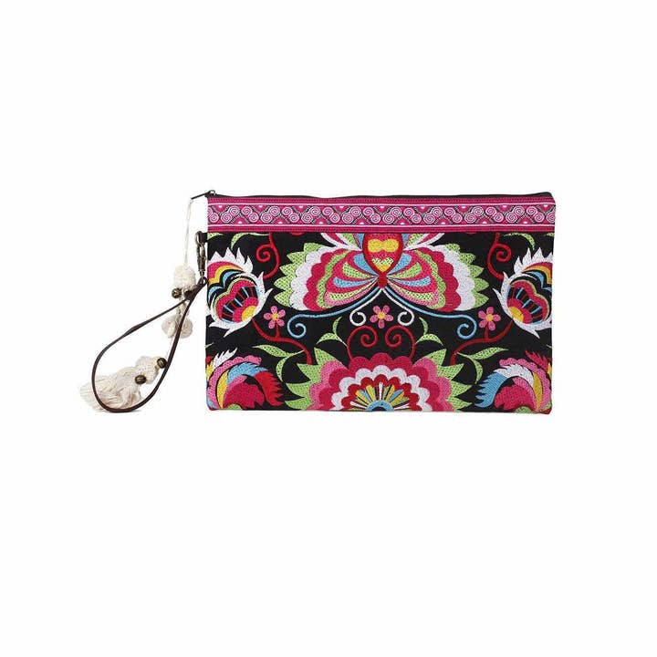 Botanica Wristlet with PomPoms | Limited Edition - Thailand for wholesale by Lumily